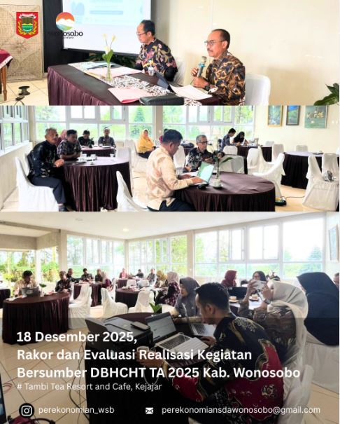 Rakor dan Evaluasi Realisasi Kegiatan Bersumber DBHCHT TA 2025 Kab. Wonosobo